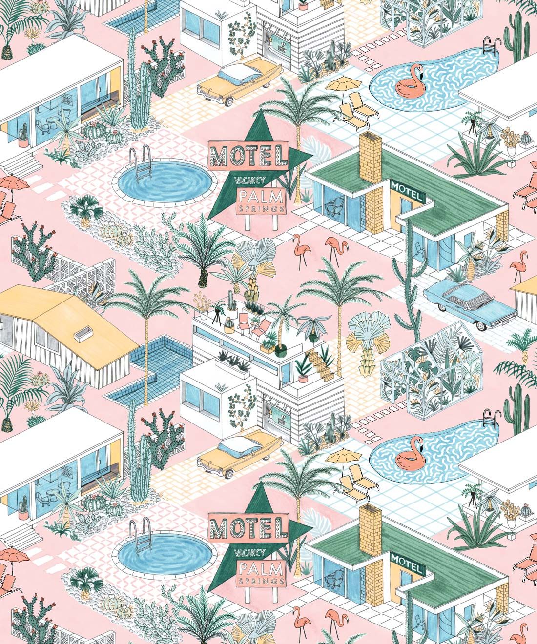 Palm Springs Wallpaper • Jacqueline Colley • Pink • Swatch
