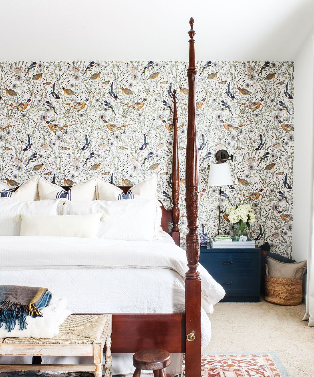 Woodland Birds • Lively Botanical Wallpaper • Bedroom 1