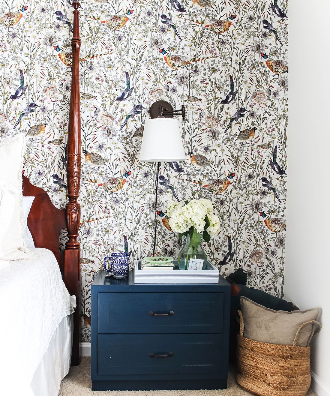 Woodland Birds • Lively Botanical Wallpaper • Bedroom 3