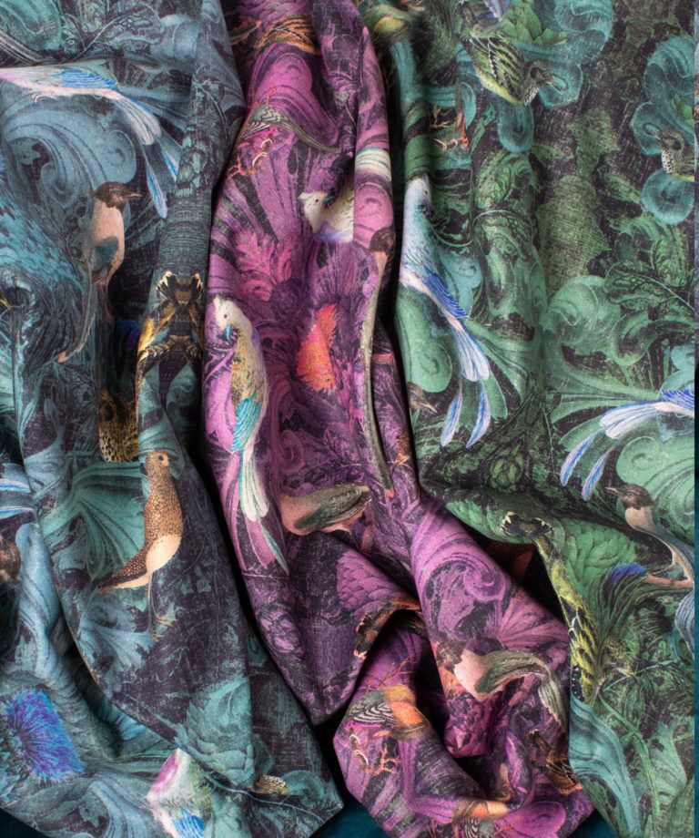 Baroque Birdlife Fabric • Simcox Designs • Milton & King AUS