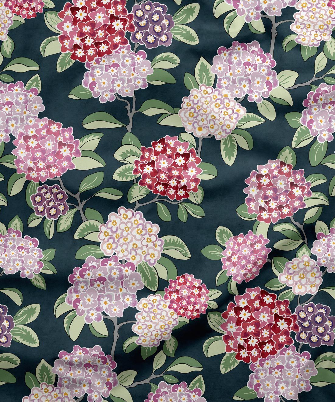 Hydrangea Burgundy Fabric
