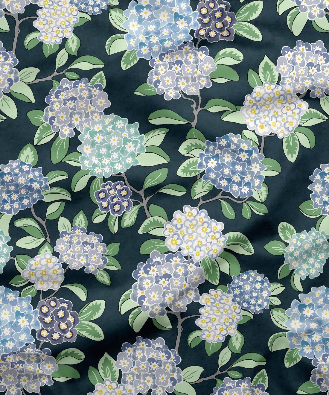 Hydrangea Navy Fabric
