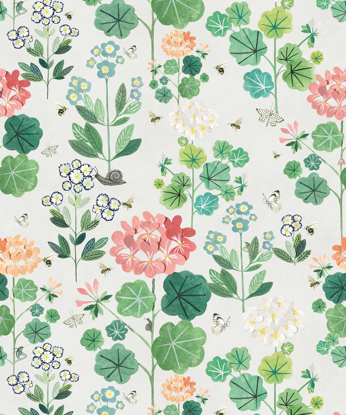 Sophies Garden Wallpaper Cream