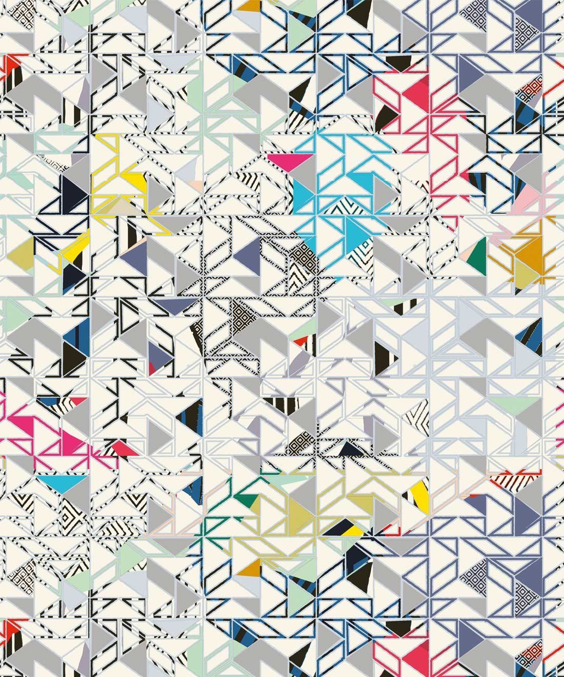Bauhaus Wallpaper, Colourful Geometric Wallpaper by Kitty McCall