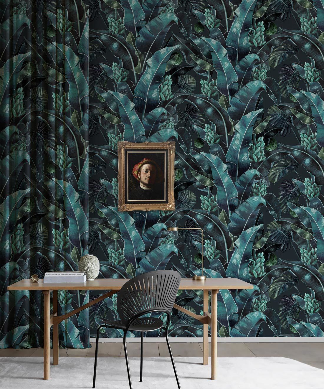 Kingdom Palm Noche • Tropical Leaf Wallpaper • Milton & King