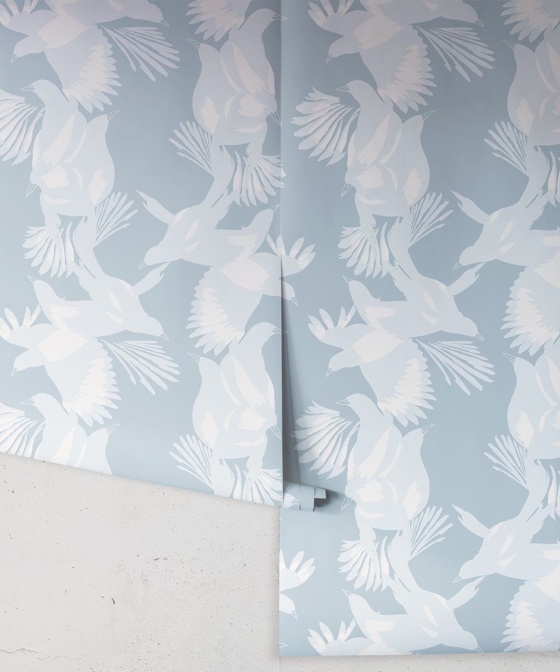 Magpie Wallpaper • Milton & King • Kingdom Home • Bird Wallpaper • Blue Bell Roll
