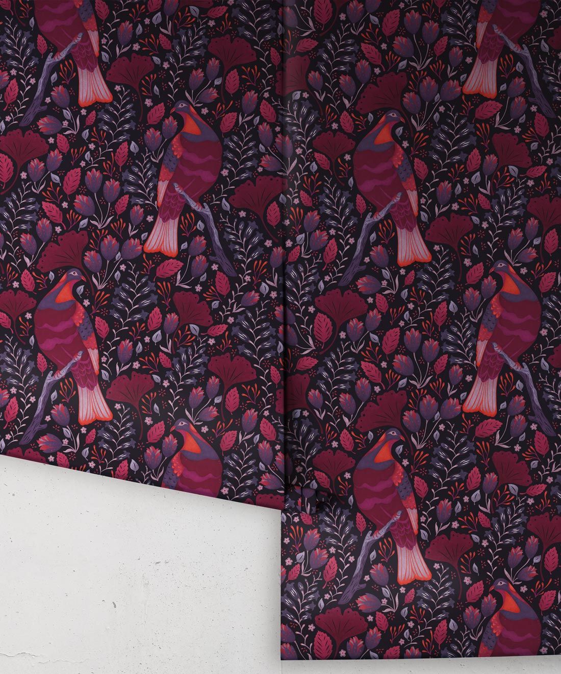 Kereru Wallpaper • Wood Pigeon• Bird Wallpaper • Maroon Wallpaper Drops