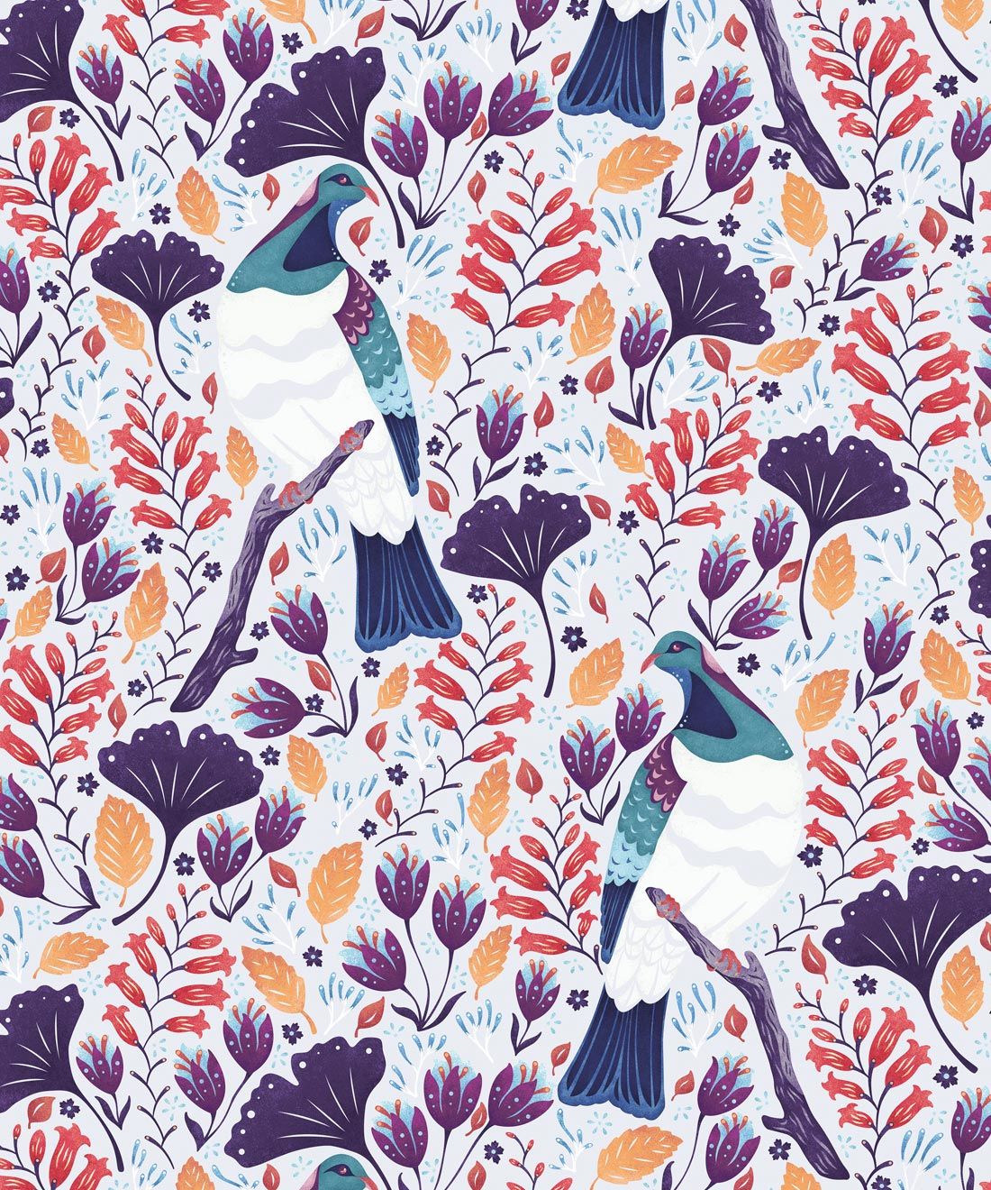 Kereru Wallpaper • Wood Pigeon• Bird Wallpaper •Assorted Color Wallpaper