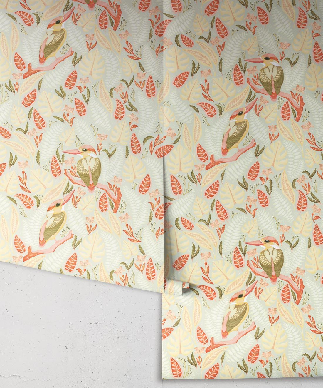 Kingfisher Wallpaper • Bird Wallpaper • Light Pastel Wallpaper Rolls