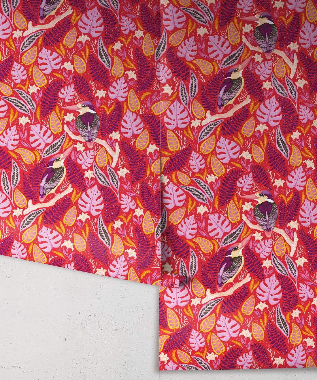 Kingfisher Wallpaper • Bird Wallpaper • Red Wallpaper Rolls
