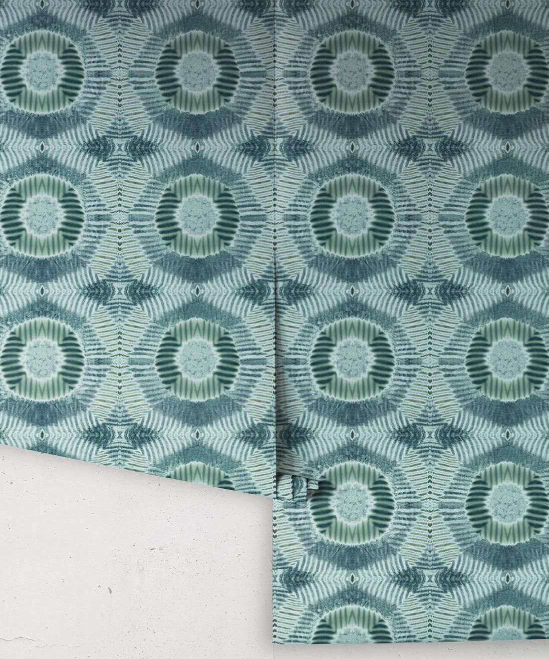 Aztec Suns Wallpaper Sage • Shibori Geometric • Rolls