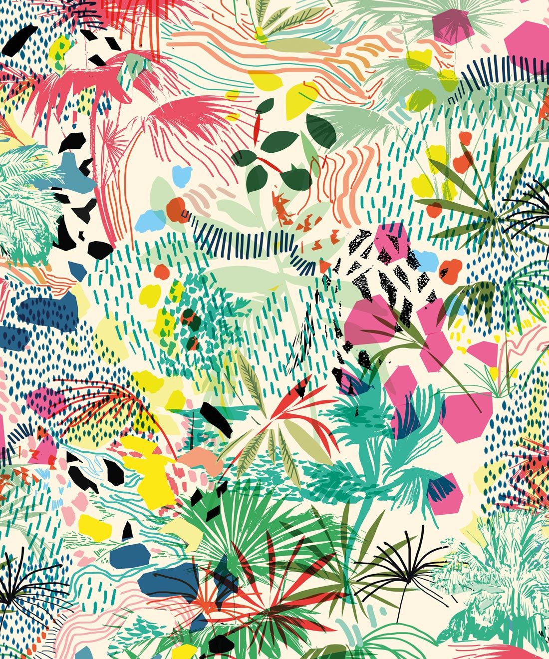 Encinitas Wallpaper • Colourful Floral Wallpaper • Swatch