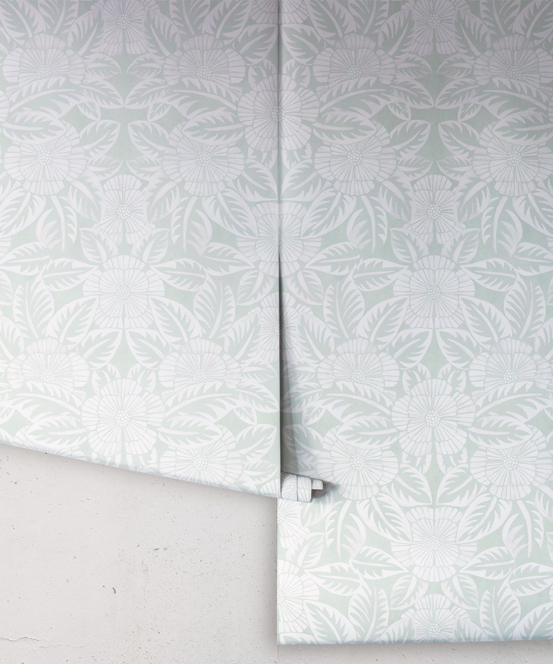Calcutta Wallpaper • Flower and Leaf Motif Design • Ethnic Wallpaper • Aqua Wallpaper • Rolls