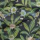 Summer Garden Fabric • Bethany Linz • Bird and Plant Fabric • Charcoal Upholstery Fabric