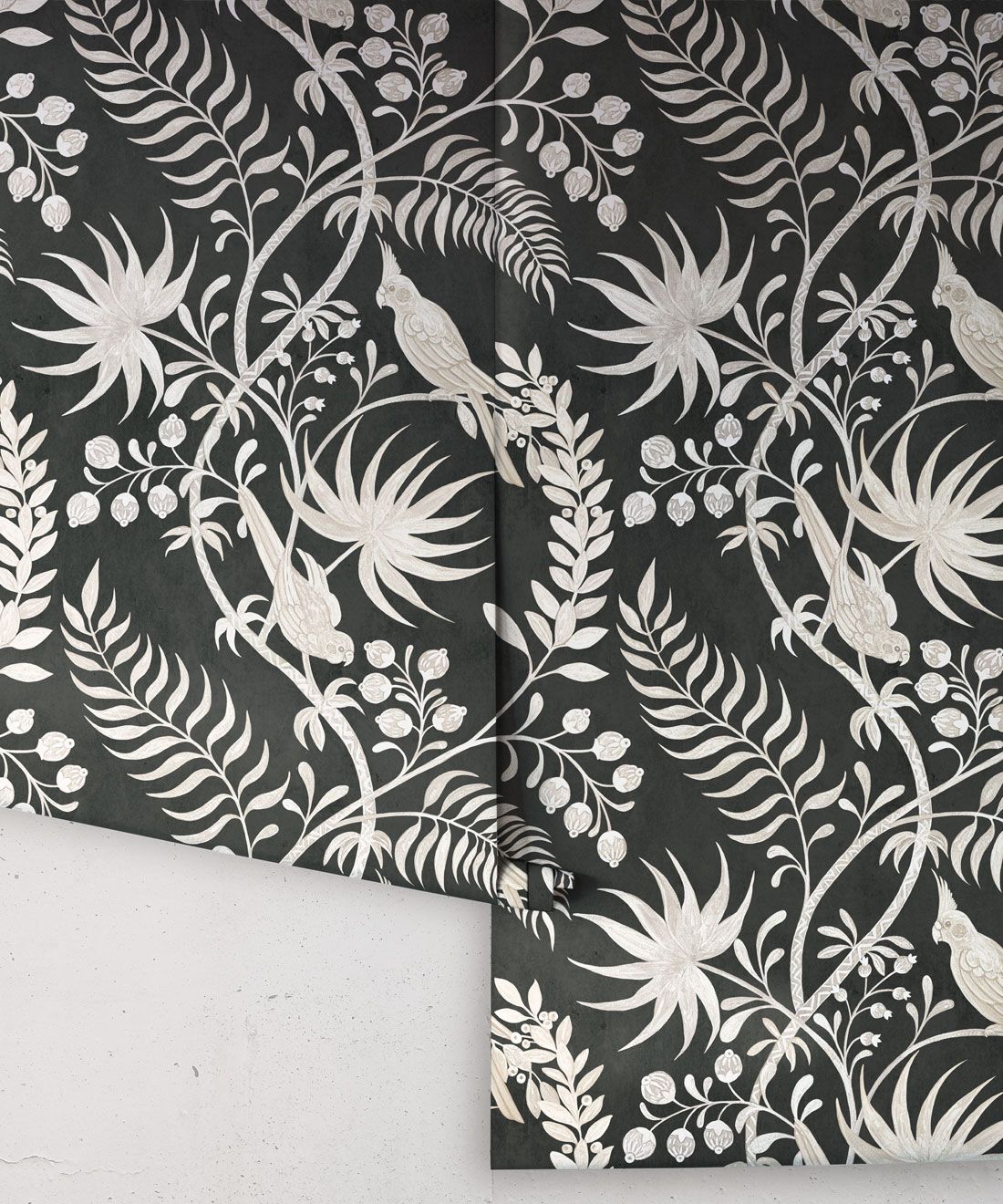 Tropicana Wallpaper • Charcoal • Rolls