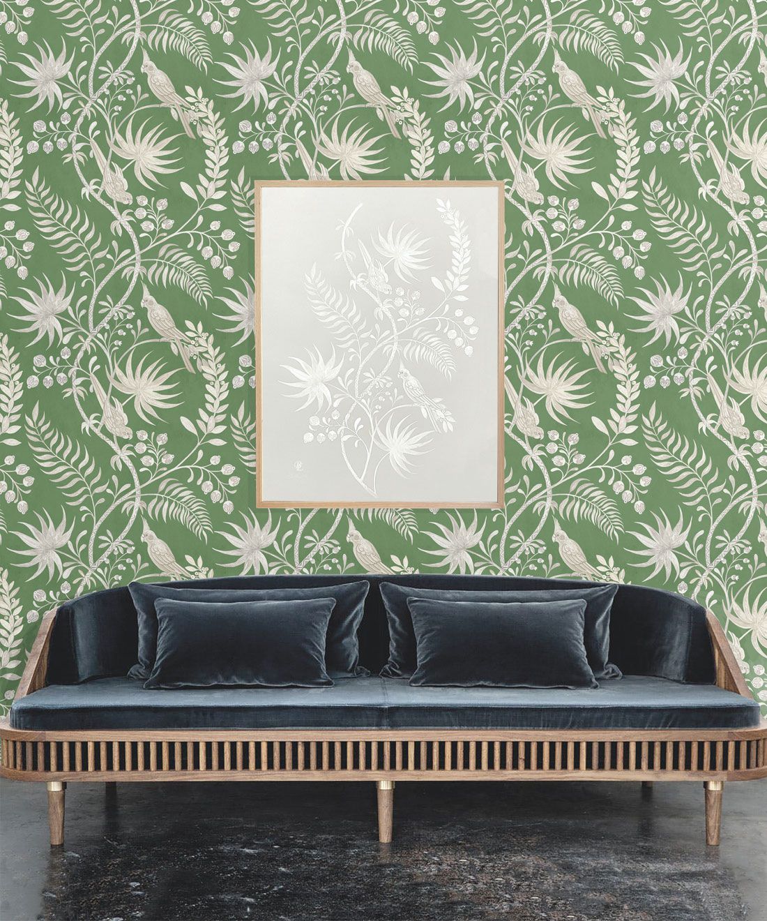 Tropicana Wallpaper • Fern Green • Insitu