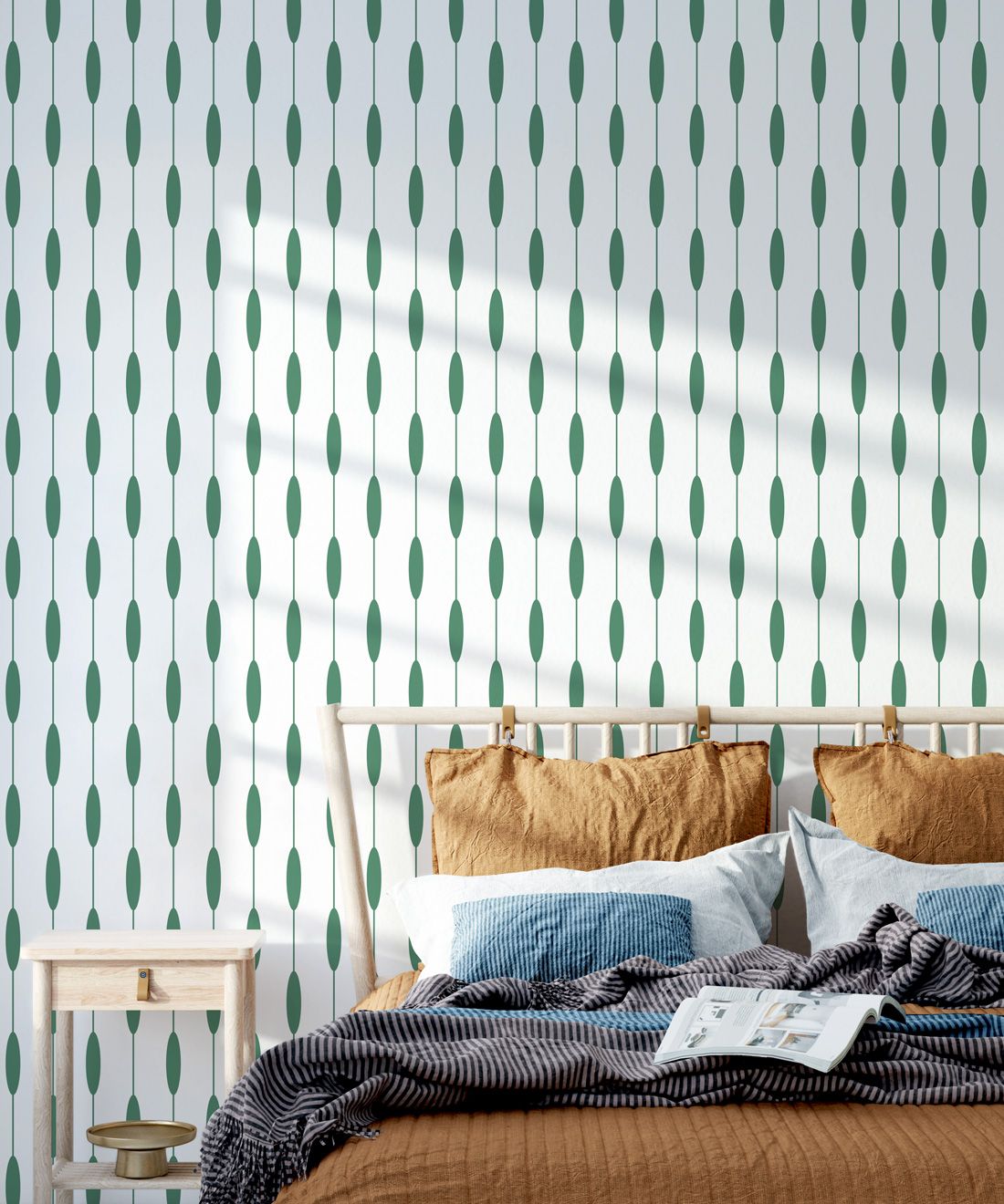Bowline Wallpaper • Geometric Wallpaper • Striped Wallpaper • Green Wallpaper • Insitu