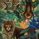 The Jungle Wallpaper • Animal Wallpaper • Botanical Wallpaper • Greenery Wallpaper • Swatch