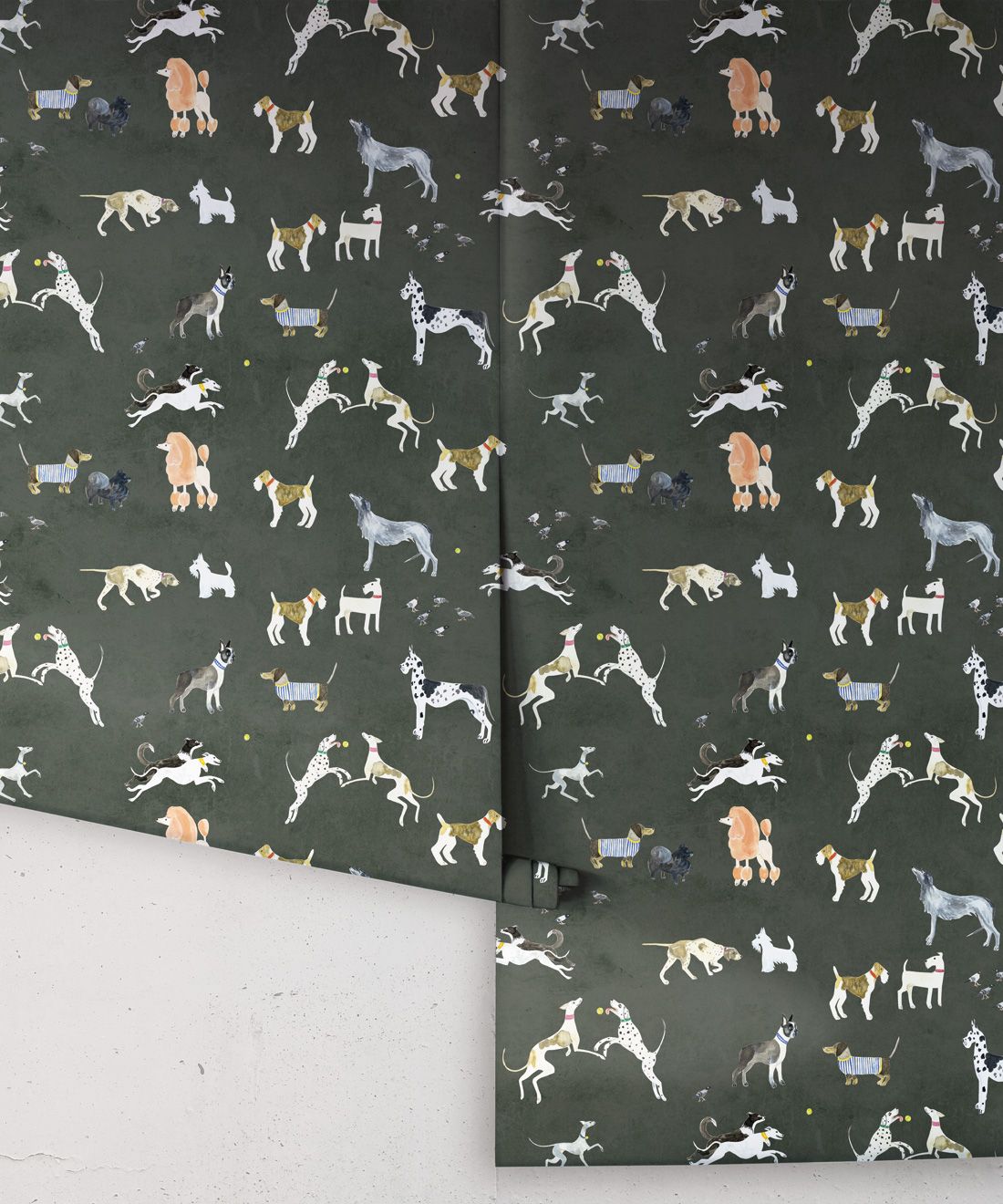 Doggies Wallpaper • Dog Wallpaper • Charcoal • Rolls