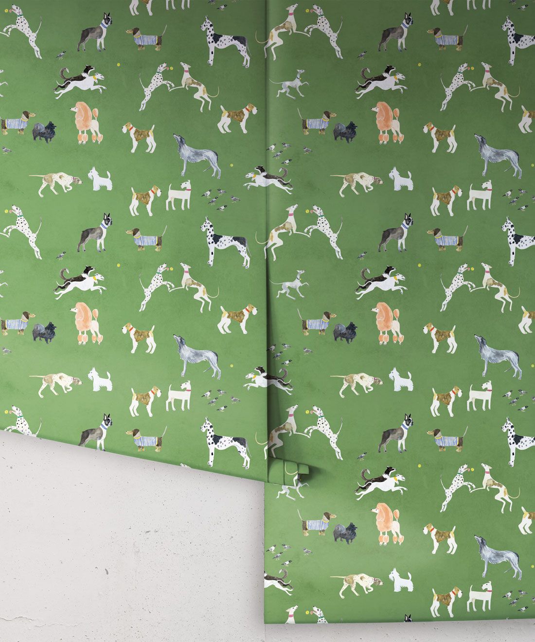 Doggies Wallpaper • Dog Wallpaper • Green • Rolls