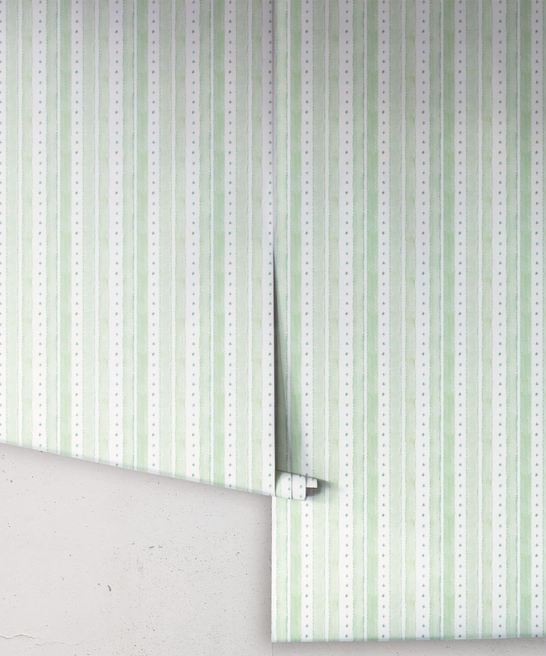 Star Stripe Wallpaper • Green • Rolls