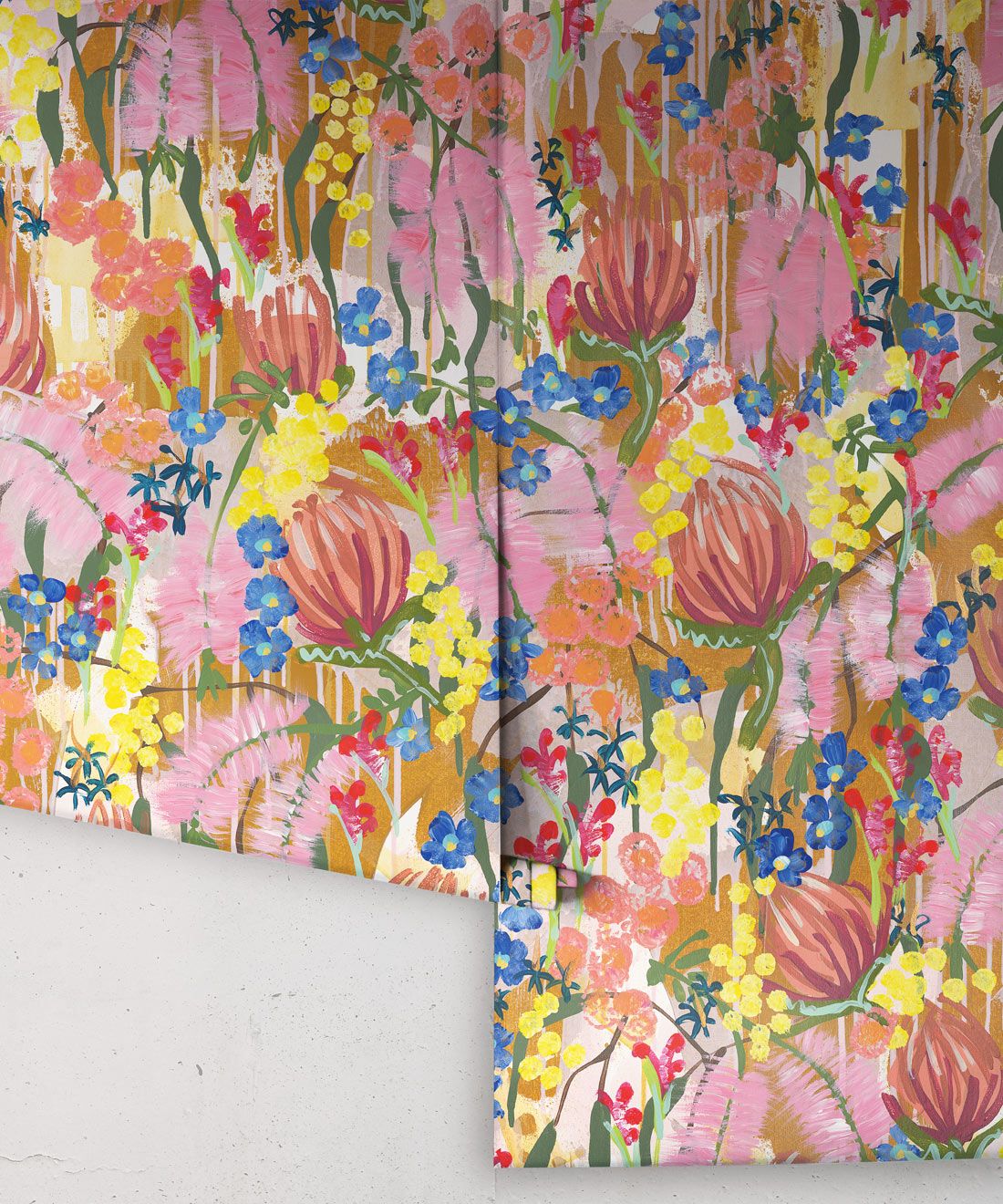 Acacia Wallpaper • Colourful Floral Wallpaper • Tiff Manuell • Abstract Expressionist Wallpaper • Rolls