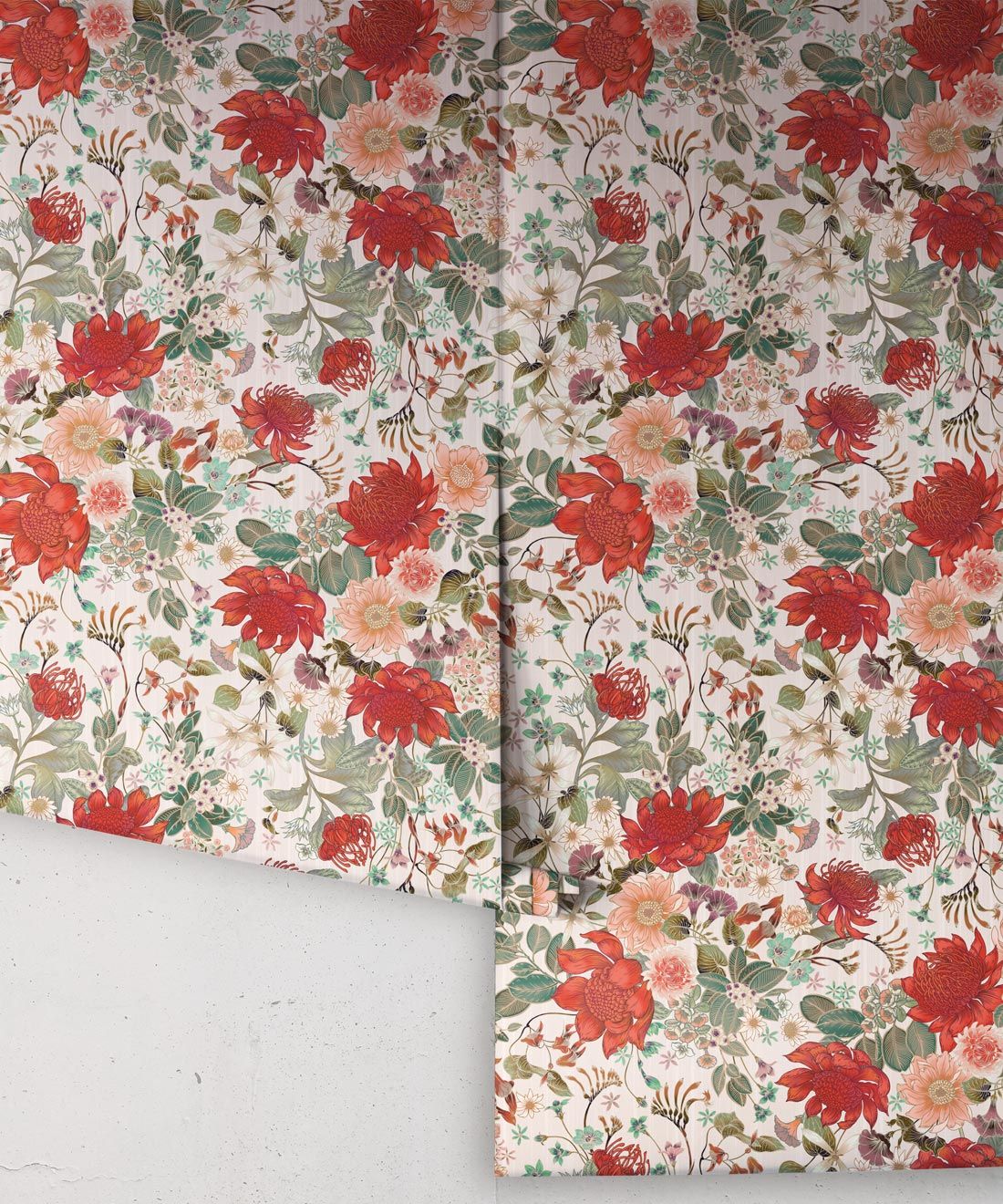 Bouquet Wallpaper • Eloise Short • Vintage Floral Wallpaper • Granny Chic Wallpaper • Grandmillennial Style Wallpaper • Alabaster • Roll