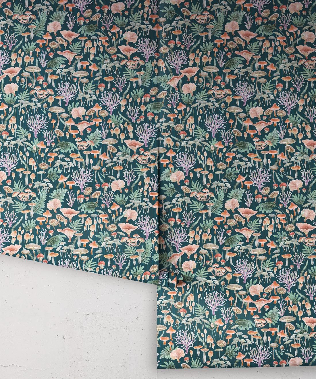 Fungi Wallpaper • Eloise Short • Vintage Floral Wallpaper • Granny Chic Wallpaper • Grandmillennial Style Wallpaper • Ocean • Rolls