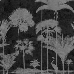 Shadow Palms Wallpaper Mural •Bethany Linz • Palm Tree Mural • Black & White • Swatch