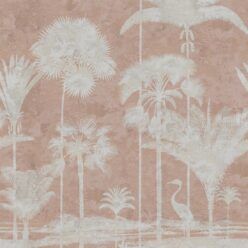 Shadow Palms Wallpaper Mural •Bethany Linz • Palm Tree Mural • Pink • Swatch
