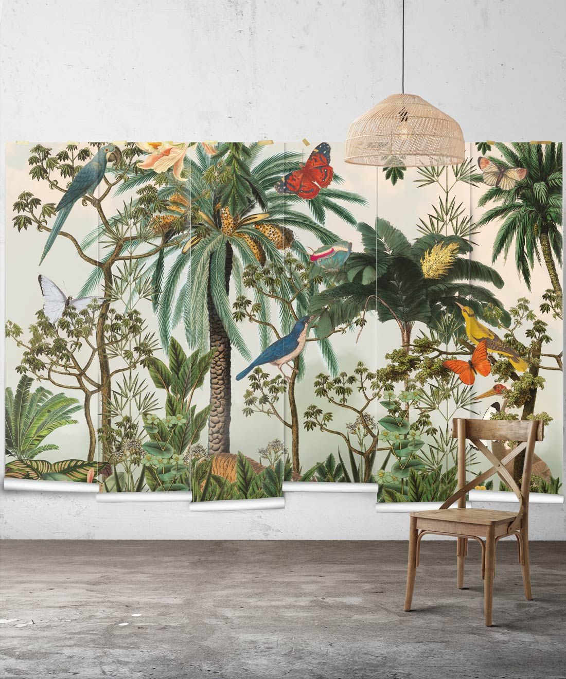 Heritage Jungle Mural • Tropical Jungle Animal Wallpaper • Swatch