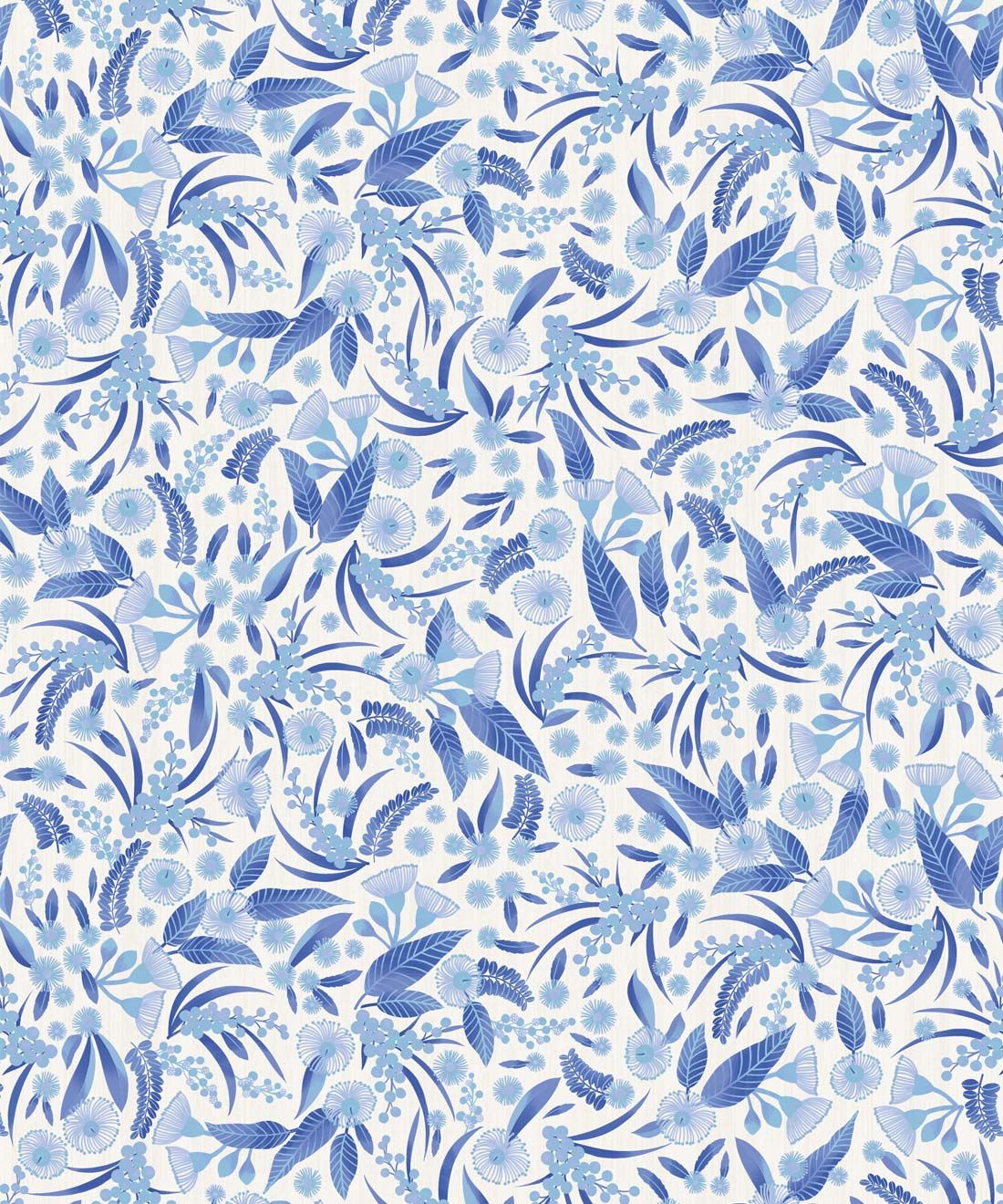 Gum Blossom Wallpaper • Blue Mono • Swatch