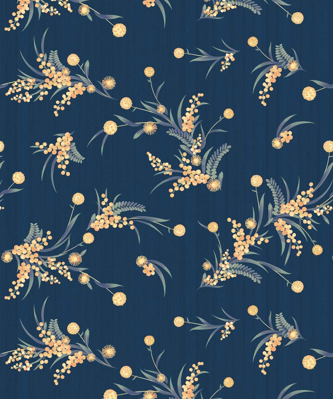 Wattle Wallpaper • Blue • Swatch