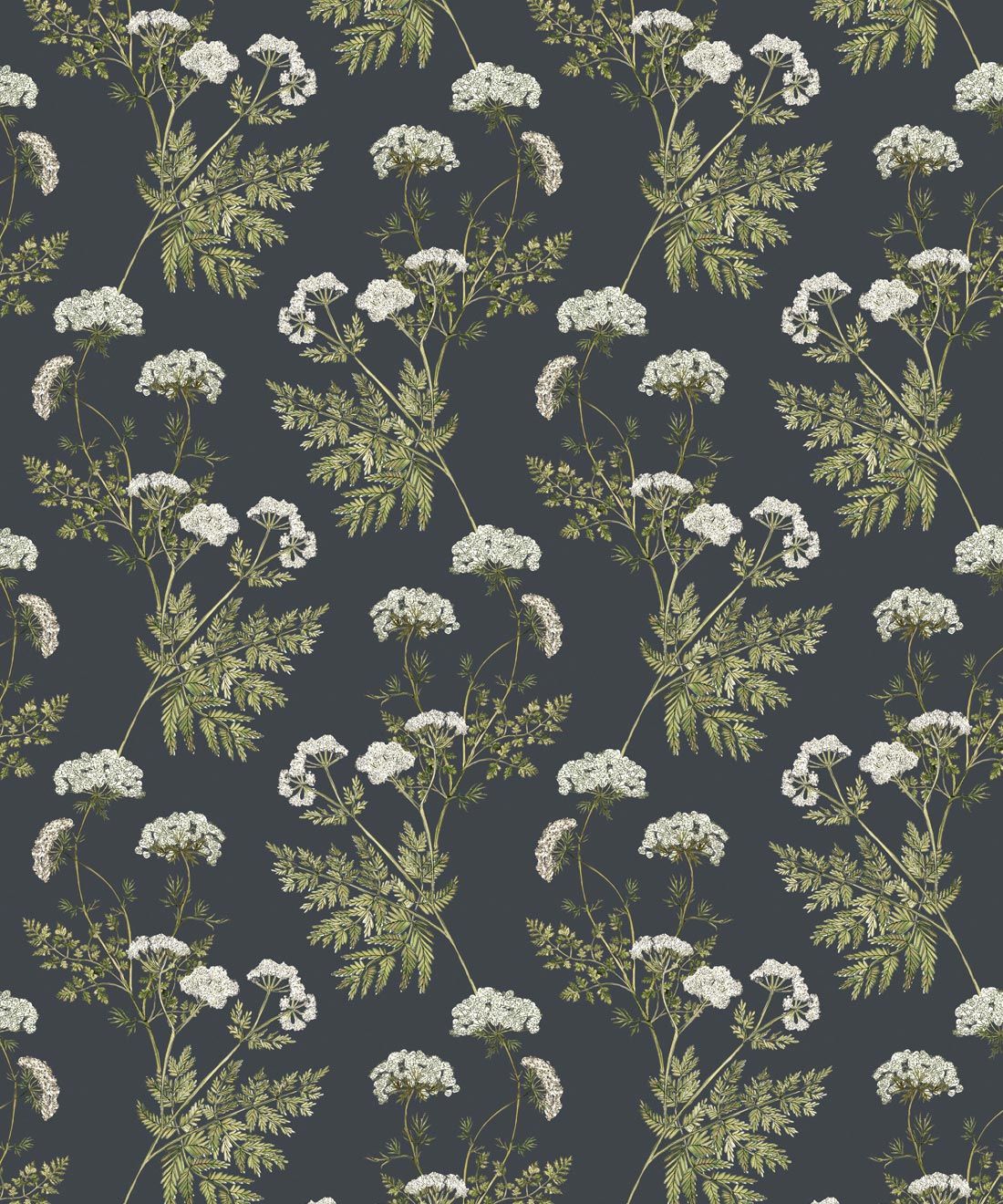 Cicely Wallpaper • Hackney & Co. • Charcoal • Swatch