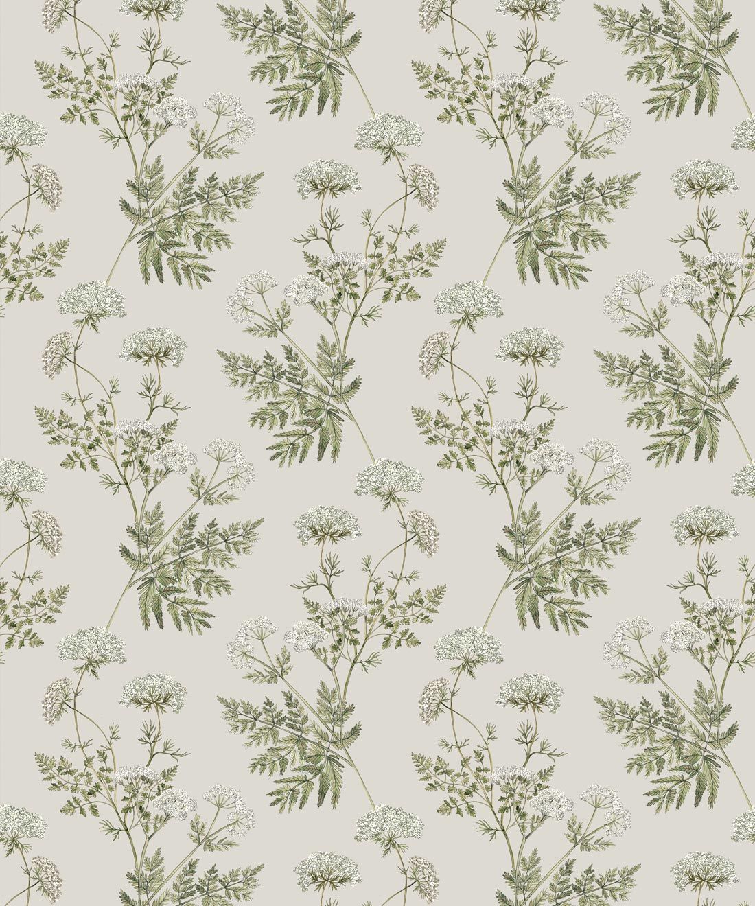 Cicely Wallpaper • Vintage Wildflower Hackney & Co. • Light Stone • Swatch