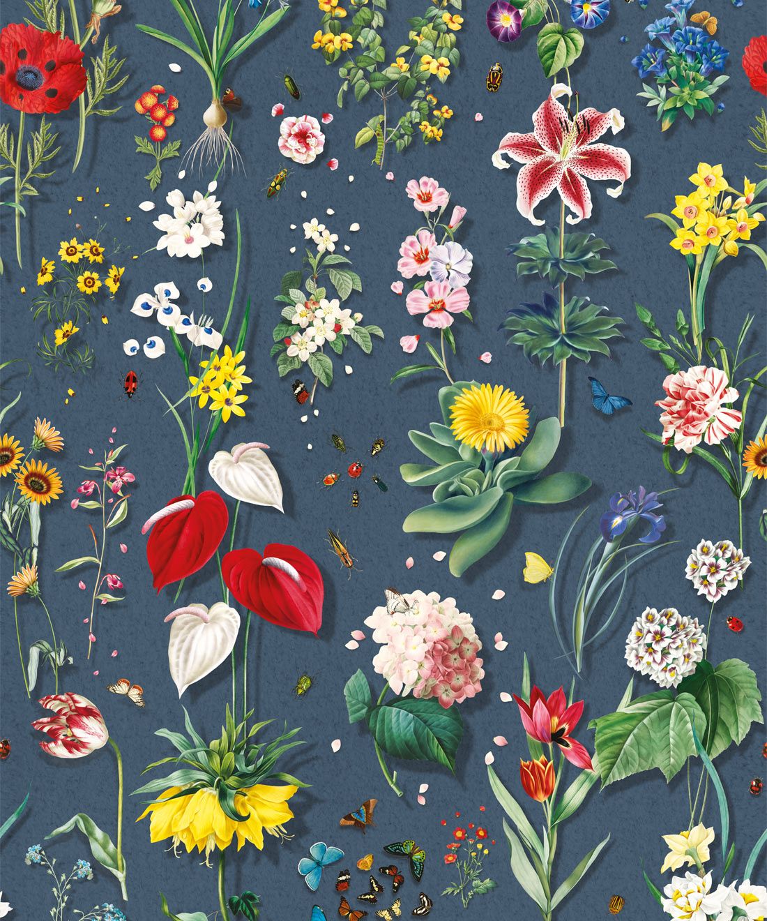 Jolie Wallpaper • Floral Wallpaper • Cobalt • Swatch