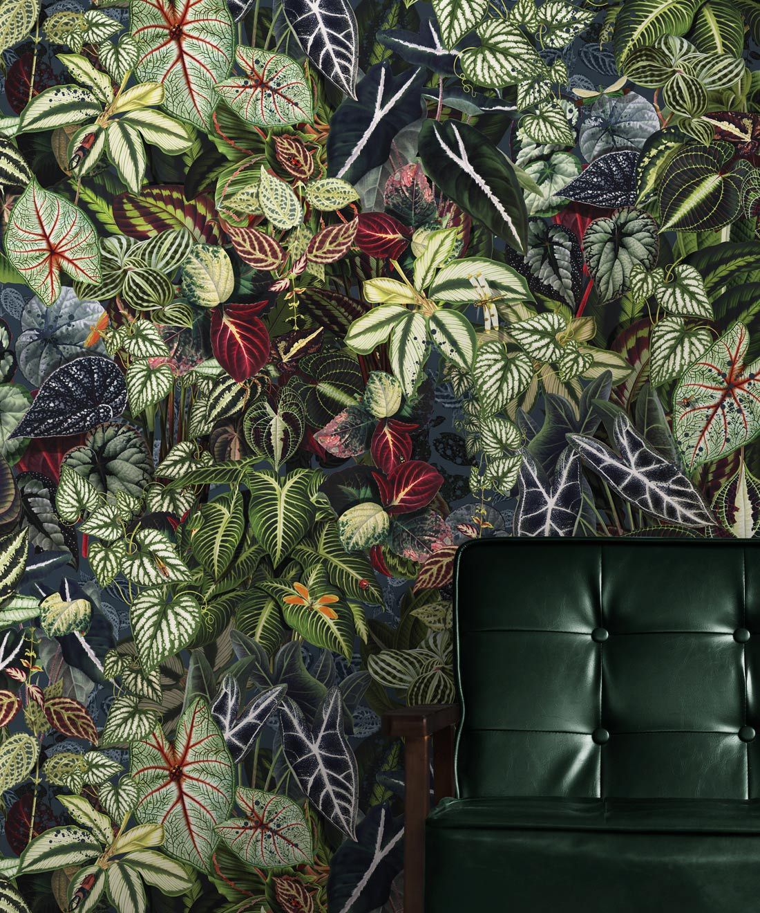 Verde Wallpaper • Green Leaf Wallpaper • Botanical Wallpaper • Blu • Insitu