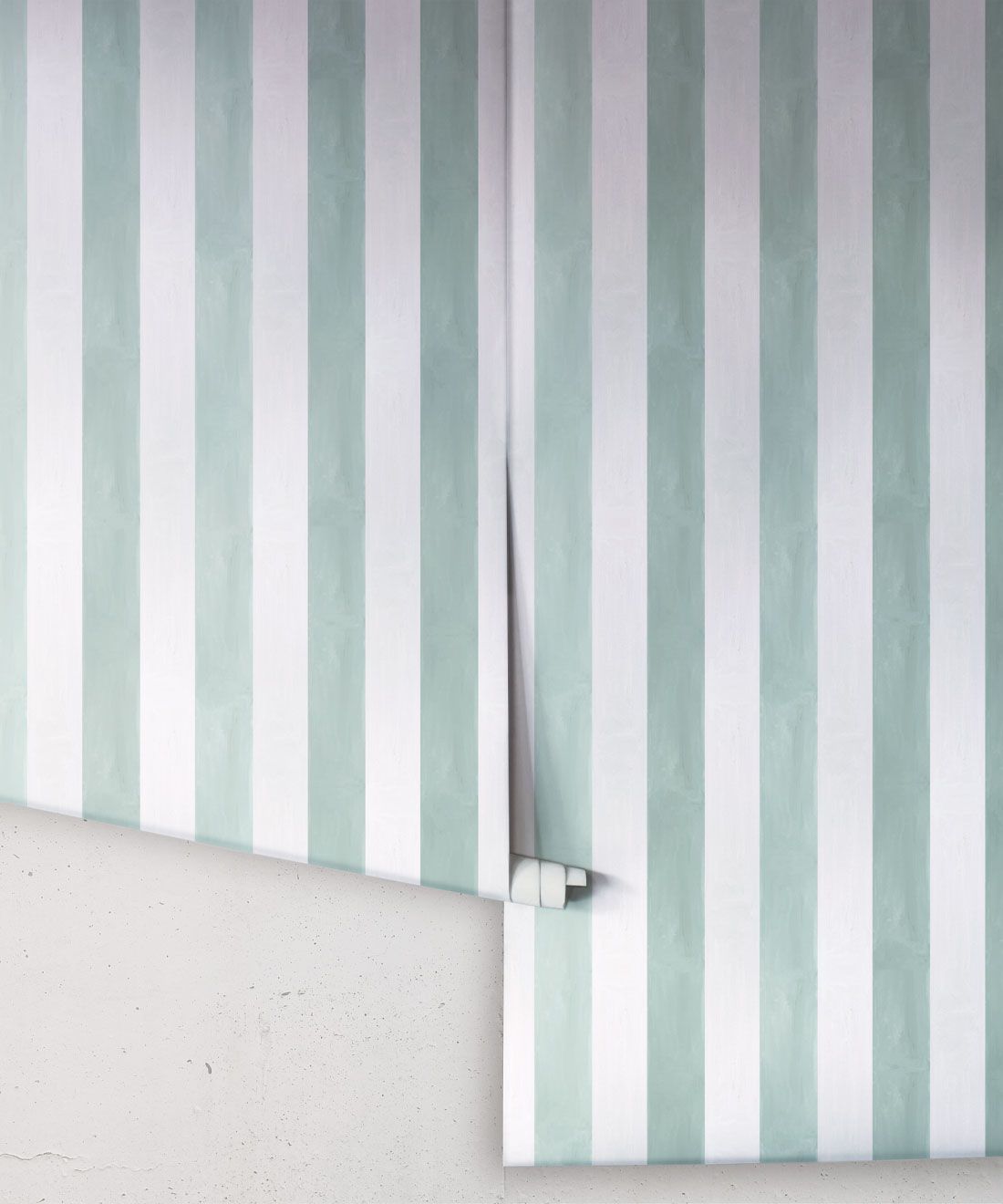 Fresco Stripe Wallpaper • Striped Wallpaper • Mint • Rolls