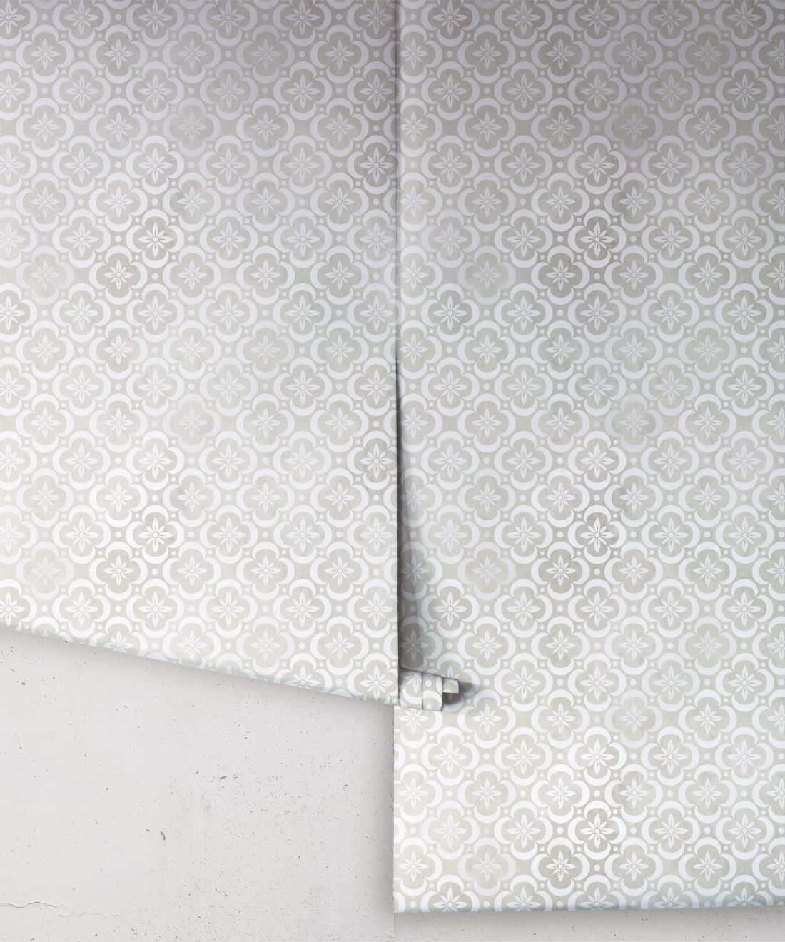Garden Tiles Wallpaper • Geometric Wallpaper • Beige • Rolls