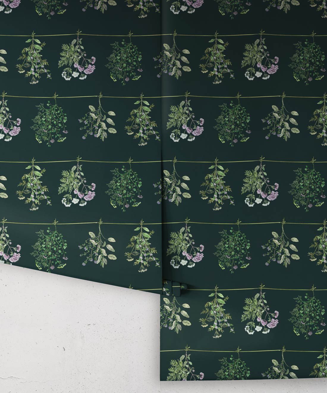Dried Herbs Wallpaper • Hackney & Co. • Green • Roll