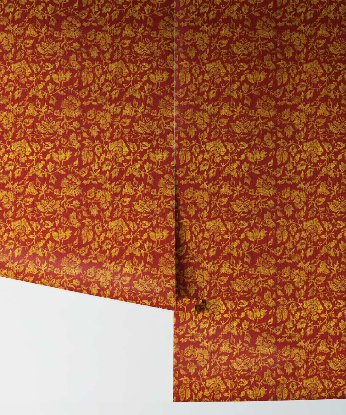 Damask Bloom Wallpaper • Burgundy • Rolls