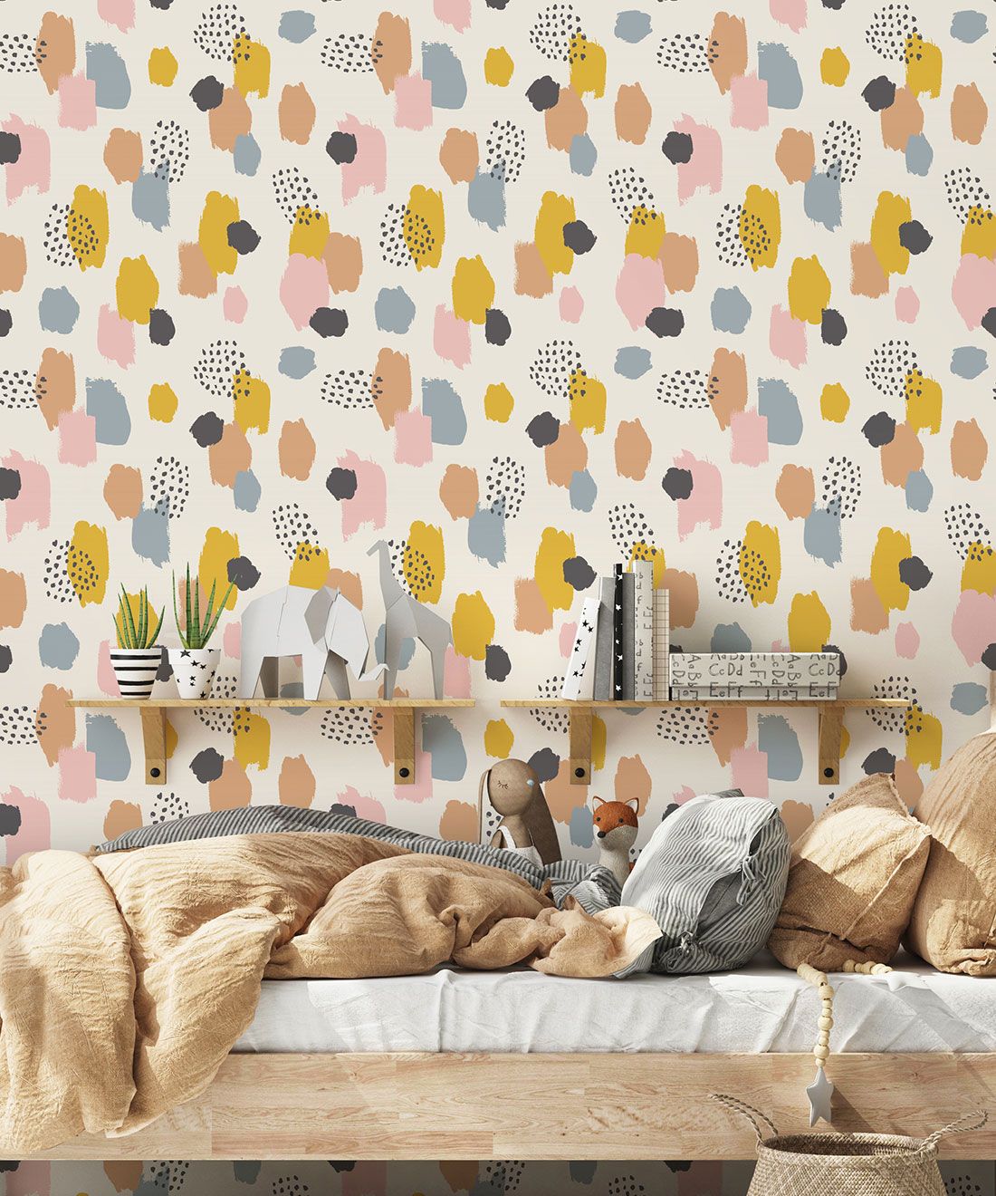Painted Multi Spot Wallpaper • Kids Wallpaper • Insitu