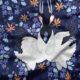 Japanese Cranes Fabric • Bird Fabric • Blue • Swatch