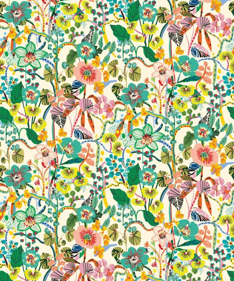 Jardin Aux Mille Fleurs Wallpaper, Colourful Fun Wallpaper • Milton & King