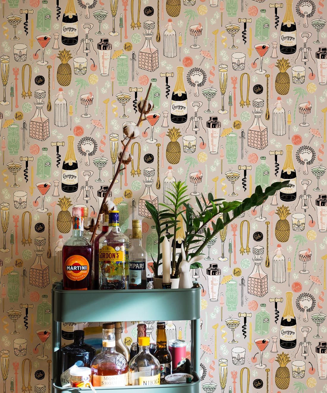Cocktails Wallpaper • Jacqueline Colley • Neutral • Insitu