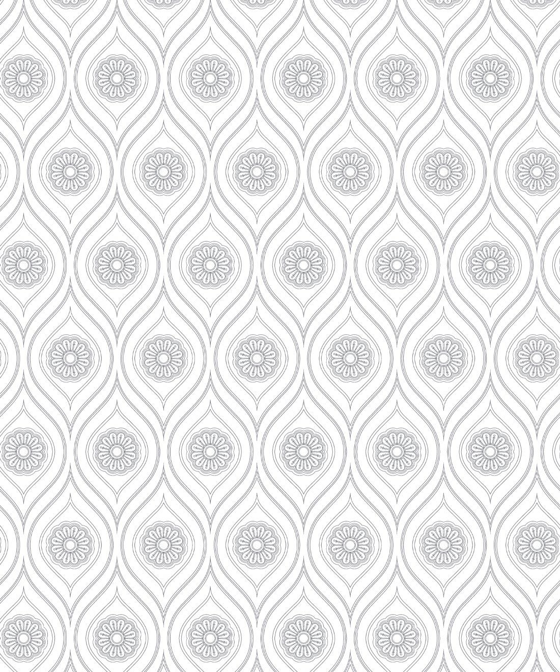 Retro Pop Wallpaper • Geometric • Grey Reverse • Swatch