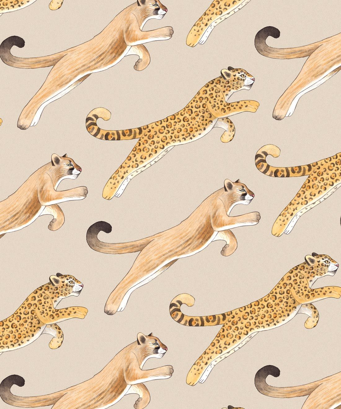 Amazon Big Cat Wallpaper • Jaguars & Pumas • Beige • Swatch