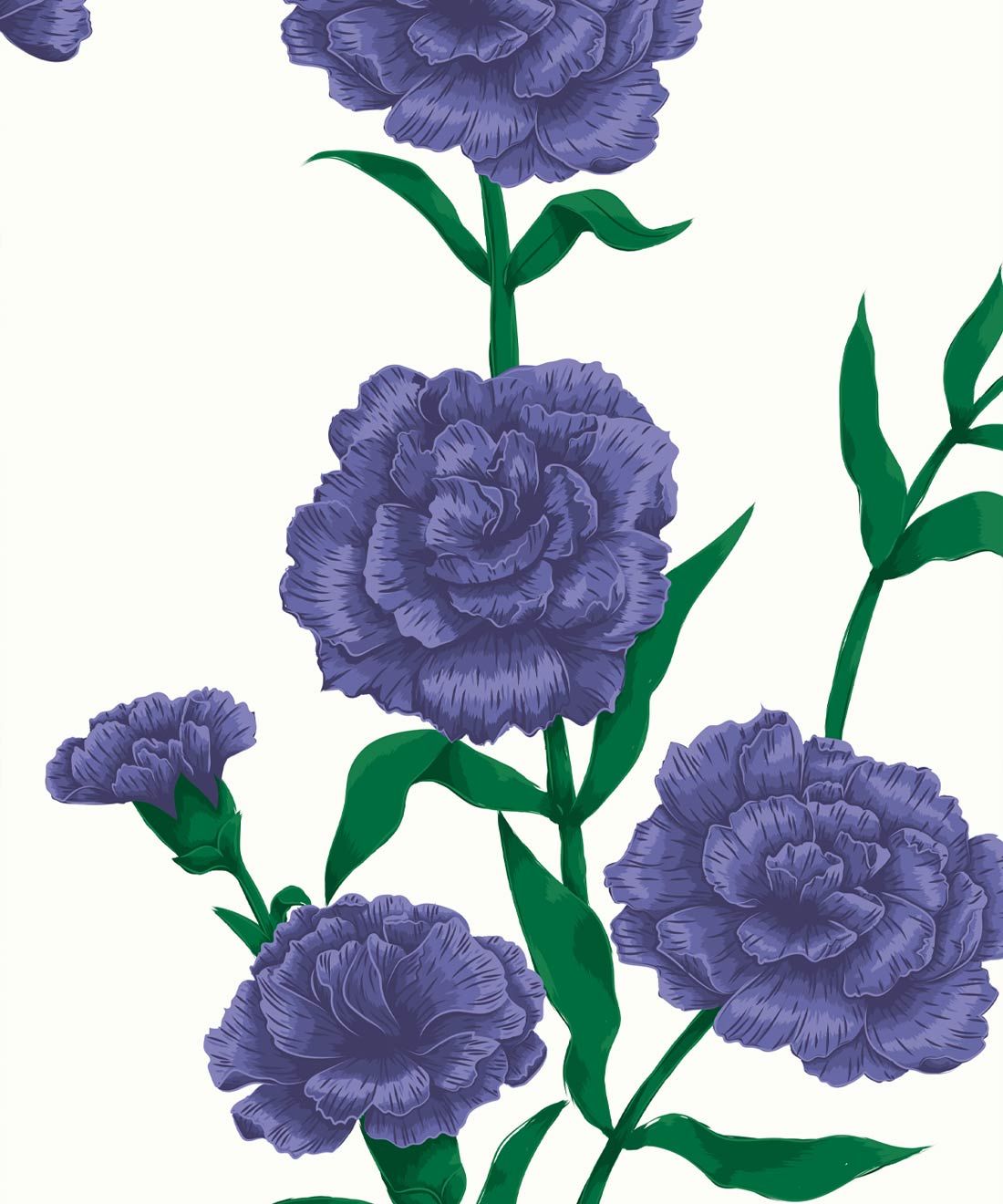 What In Carnation Wallpaper • Floral Wallpaper • Patel Purple • Swatch