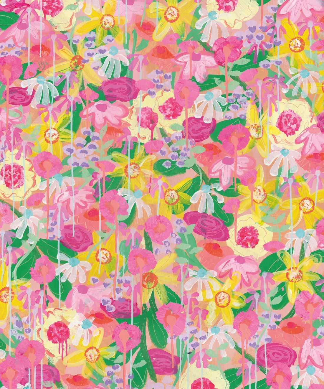 Homestead Wallpaper • Tiff Manuell • Vibrant Flower Wallpaper • Swatch