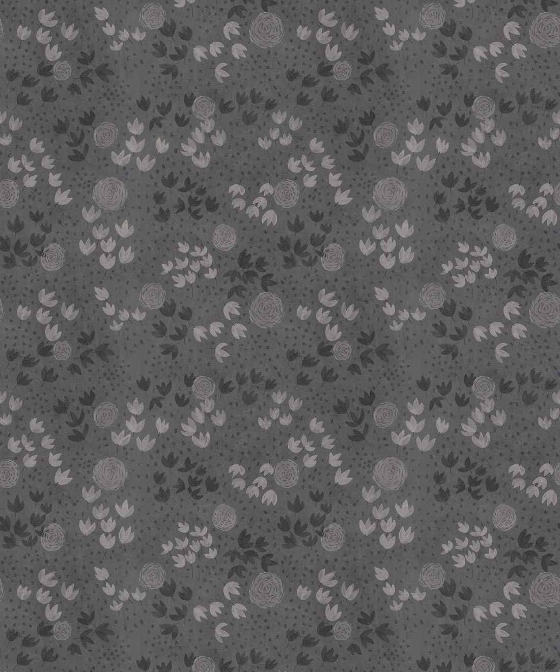 Dainty Wallpaper • Floral Wallpaper • Gray • Swatch